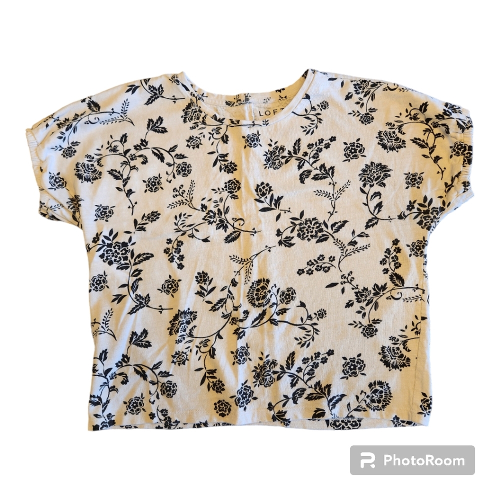 EUC Loft Black and White Top Size M